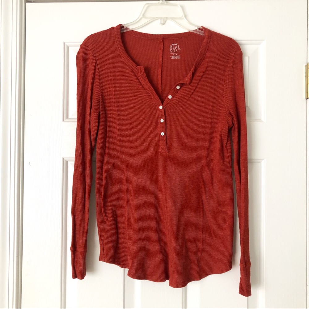 Aerie Henley / m / brick red orange